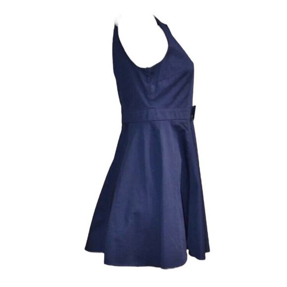 Maison Jules Womens Waist Bow Detail Fit Flare Dress Blue Office Sz 8 Sleeveless - Picture 12 of 14